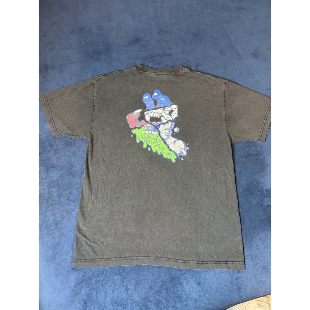 Santa Cruz Og Skate T-Shirt Mens Sz L Multicolor Grunge Screaming Hand Slime